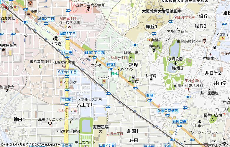 眼鏡市場　池田鉢塚(00662)付近の地図